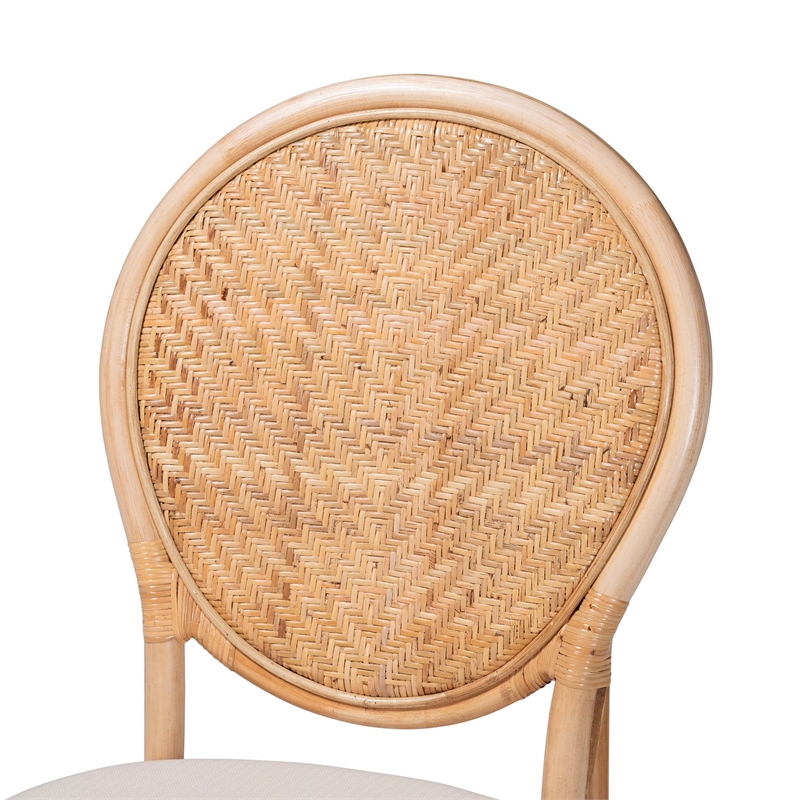 bali & pari Elmer Natural Rattan Dining Chair Handwoven Chair Natural Brown