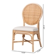 bali & pari Elmer Natural Rattan Dining Chair Handwoven Chair Natural Brown