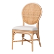 bali & pari Elmer Natural Rattan Dining Chair Handwoven Chair Natural Brown