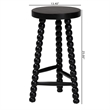 bali & pari David Acacia Wood Bobbin Counter Stool Backless Accent Stool Black