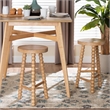 bali & pari David Acacia Wood Bobbin Counter Stool Backless Stool Natural Brown