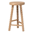 bali & pari David Acacia Wood Bobbin Counter Stool Backless Stool Natural Brown