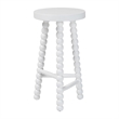 bali & pari David Acacia Wood Bobbin Counter Stool Backless Accent Stool White