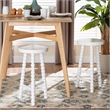 bali & pari David Acacia Wood Bobbin Counter Stool Backless Accent Stool White