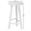bali & pari David Acacia Wood Bobbin Counter Stool Backless Accent Stool White