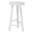 bali & pari David Acacia Wood Bobbin Counter Stool Backless Accent Stool White