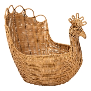 bali & pari Florabel Natural Rattan Peacock BasketWicker Storage Solution