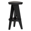 bali & pari Roy Wood Counter Stool Sculptural Backless Accent Stool Black