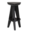 bali & pari Roy Wood Counter Stool Sculptural Backless Accent Stool Black