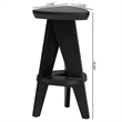 bali & pari Roy Wood Counter Stool Sculptural Backless Accent Stool Black