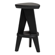 bali & pari Roy Wood Counter Stool Sculptural Backless Accent Stool Black
