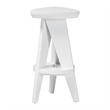 bali & pari Roy Wood Counter Stool Sculptural Backless Accent Stool White