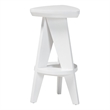 bali & pari Roy Wood Counter Stool Sculptural Backless Accent Stool White