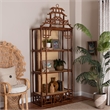 bali & pari Tamiko Marbled Tortoise Rattan 3-Tier Accent Shelf Freestanding