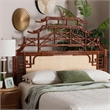 bali & pari Tamiko Marbled Tortoise Rattan Freestanding Headboard Queen