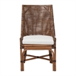bali & pari Bella Rattan Dining Chair with Cushion Accent Side Chair Coffee Bean