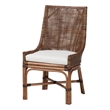 bali & pari Bella Rattan Dining Chair with Cushion Accent Side Chair Coffee Bean