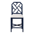 bali & pari Sergio Wood Counter Stool Chippendale Kitchen Seating Navy Blue