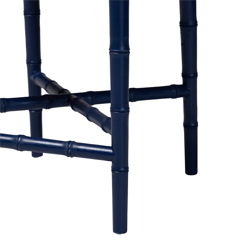 bali & pari Sergio Wood Counter Stool Chippendale Kitchen Seating Navy Blue