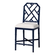 bali & pari Sergio Wood Counter Stool Chippendale Kitchen Seating Navy Blue