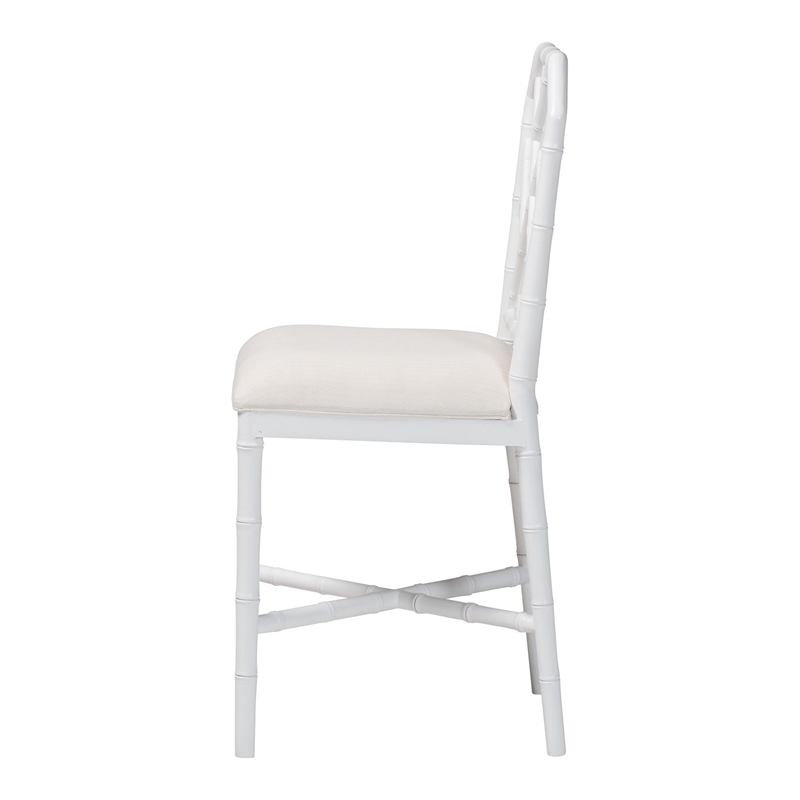 bali & pari Sergio Wood Counter Stool Chippendale Kitchen Island Seating White