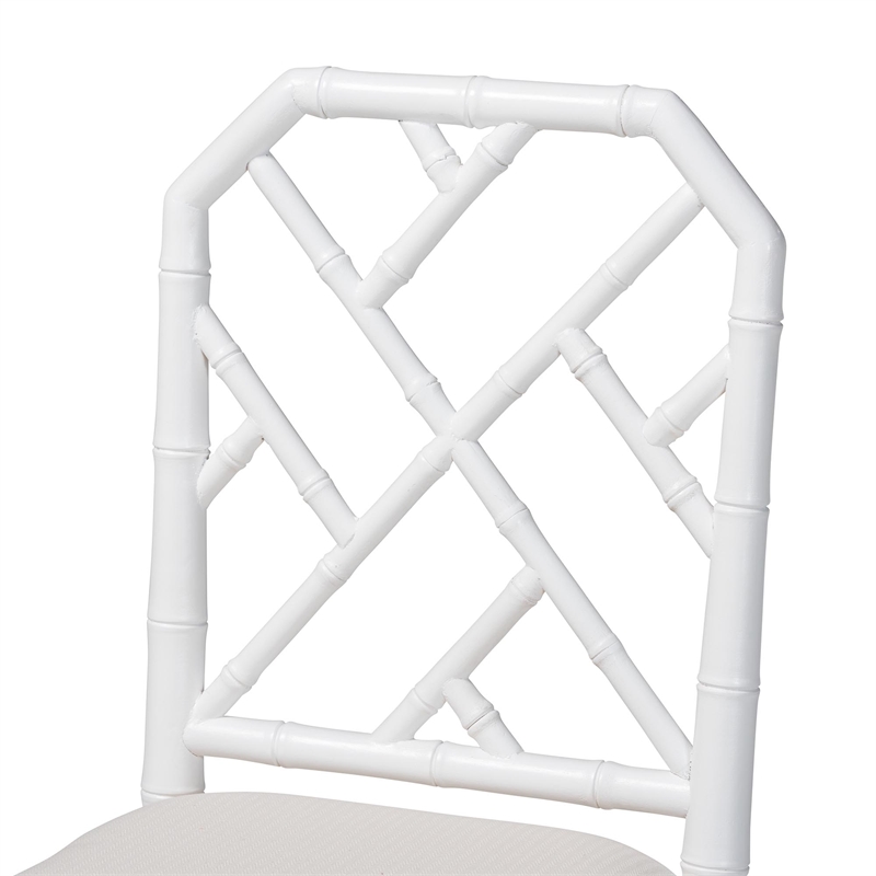 bali & pari Sergio Wood Counter Stool Chippendale Kitchen Island Seating White