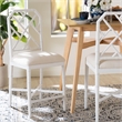 bali & pari Sergio Wood Counter Stool Chippendale Kitchen Island Seating White