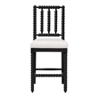 bali & pari Deya Bobbin Counter Stool Sculptural Wood Kitchen Seating Black