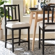 bali & pari Deya Bobbin Counter Stool Sculptural Wood Kitchen Seating Black