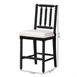bali & pari Deya Bobbin Counter Stool Sculptural Wood Kitchen Seating Black