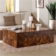 bali & pari Eldora Teak Wood Coffee Table Handcrafted Live-Edge Accent Table