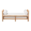 bali & pari Vivan Natural Rattan Bench Handwoven Wicker Accent Seating Backless
