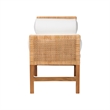 bali & pari Vivan Natural Rattan Bench Handwoven Wicker Accent Seating Backless