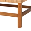 bali & pari Vivan Natural Rattan Bench Handwoven Wicker Accent Seating Backless