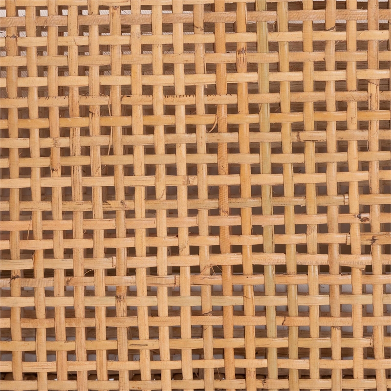 bali & pari Vivan Natural Rattan Bench Handwoven Wicker Accent Seating Backless