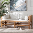 bali & pari Vivan Natural Rattan Bench Handwoven Wicker Accent Seating Backless
