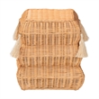 bali & pari Noura Natural Rattan Footstool with Tassel Accents