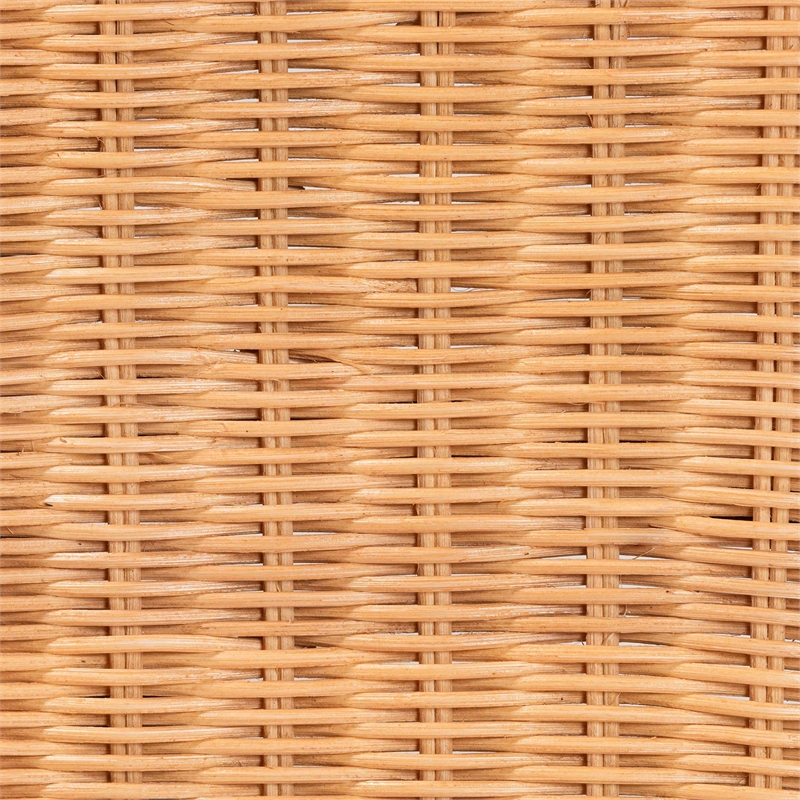 bali & pari Noura Natural Rattan Footstool with Tassel Accents