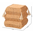 bali & pari Noura Natural Rattan Footstool with Tassel Accents