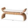 bali & pari Agave Woven Seagrass Bench with Removable Cushion