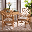 bali & pari Cedric Rattan 2-Piece Dining Armchair Set with Cushioned Seat