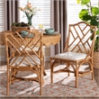 bali & pari Cedric Natural Rattan 2-Piece Dining Chair Set with Cushioned Seat