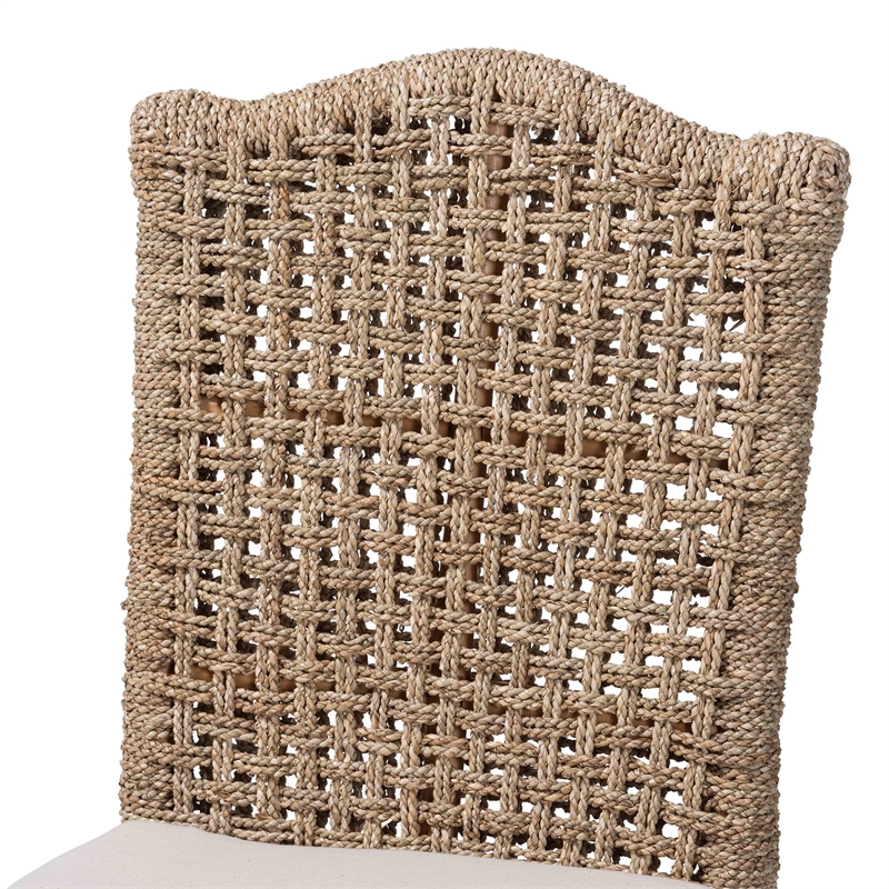 bali & pari Nitya Natural Rattan and Seagrass Camelback 2-Piece Dining Chair Set