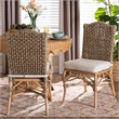 bali & pari Nitya Natural Rattan and Seagrass Camelback 2-Piece Dining Chair Set