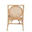 bali & pari Matt Natural Rattan Armchair with Upholstered Seat