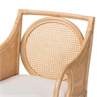 bali & pari Matt Natural Rattan Armchair with Upholstered Seat