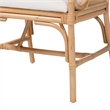 bali & pari Matt Natural Rattan Armchair with Upholstered Seat