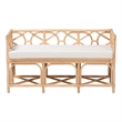 bali & pari Theo Natural Rattan Accent Bench with Removable Cushion