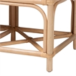 bali & pari Theo Natural Rattan Accent Bench with Removable Cushion