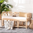 bali & pari Theo Natural Rattan Accent Bench with Removable Cushion